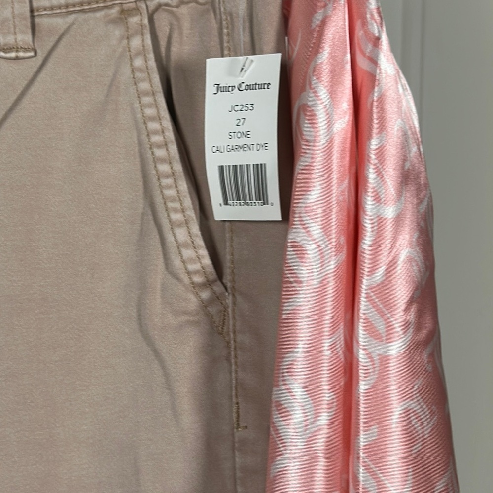 Juicy Couture Stone Pants with Pink Accent